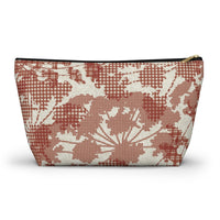Floral Plaid Accessory Pouch w T-bottom in Red